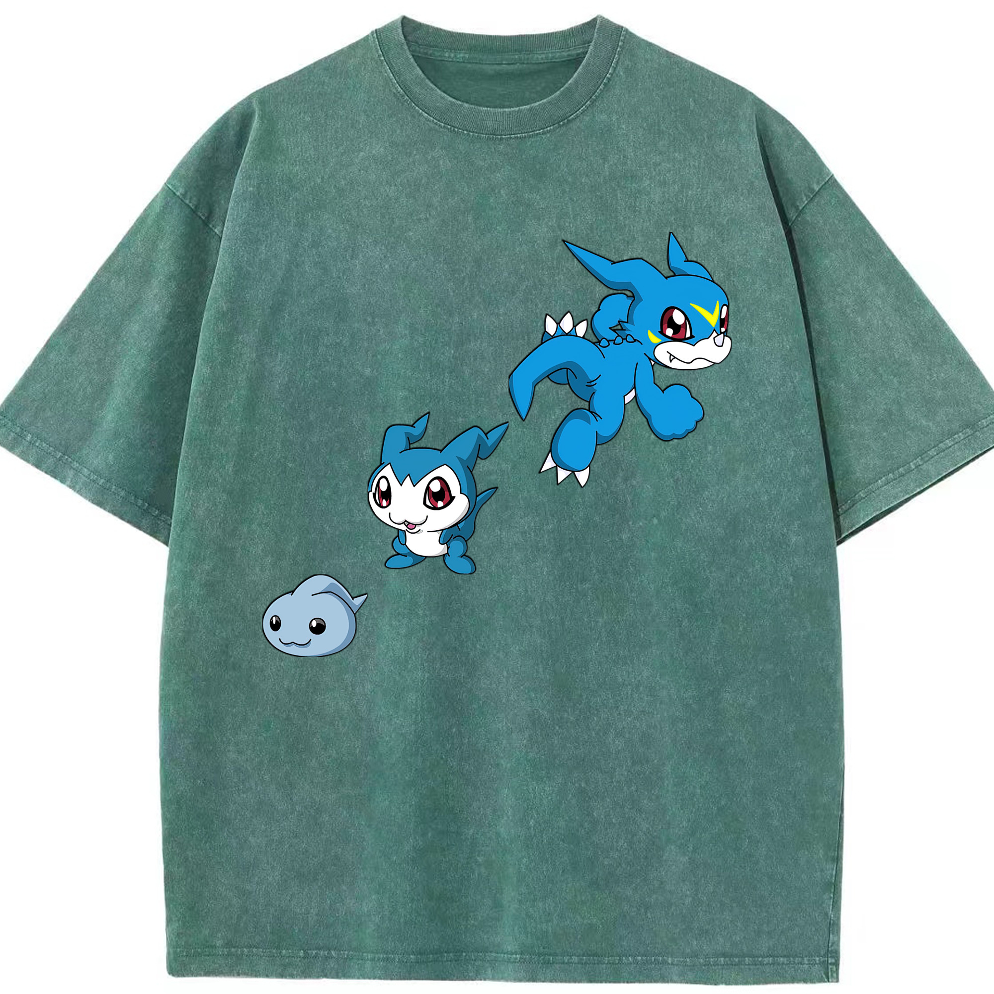（画像用） Digimon デジタルモンスター/デジモン 綿100% ヴィンテージ風 半袖Tシャツ（フロントプリント）